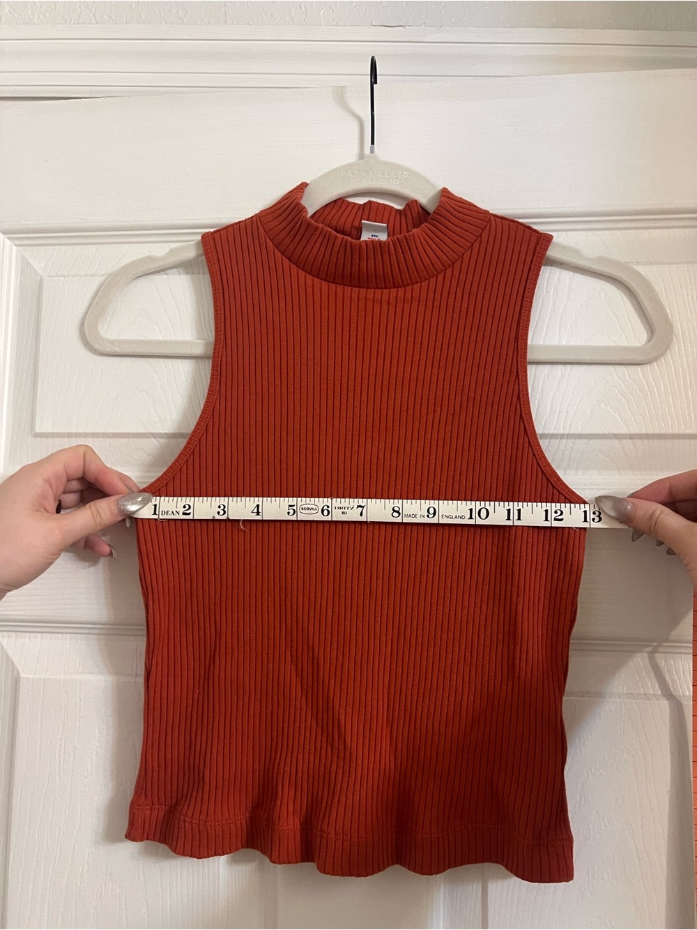 Old Navy Ribbed Mock Neck Tank Top - Rust Orange - Picture 2 of 4